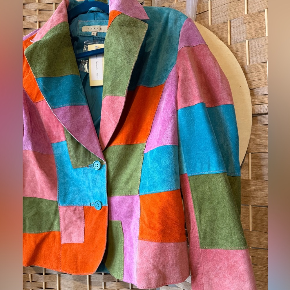 NWT SORBE Suede Patchwork Blazer Jacket ~
Size S;… - image 4
